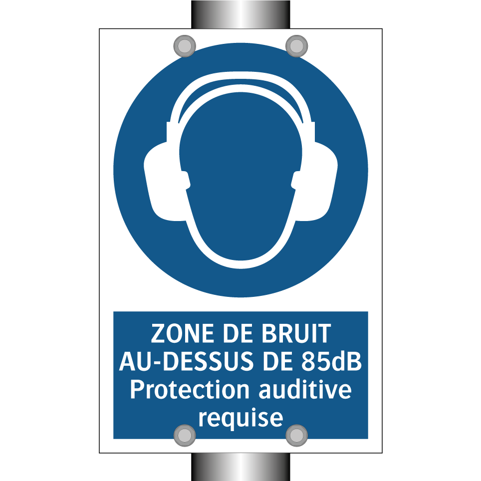 ZONE DE BRUIT AU-DESSUS DE 85dB Protection auditive requise