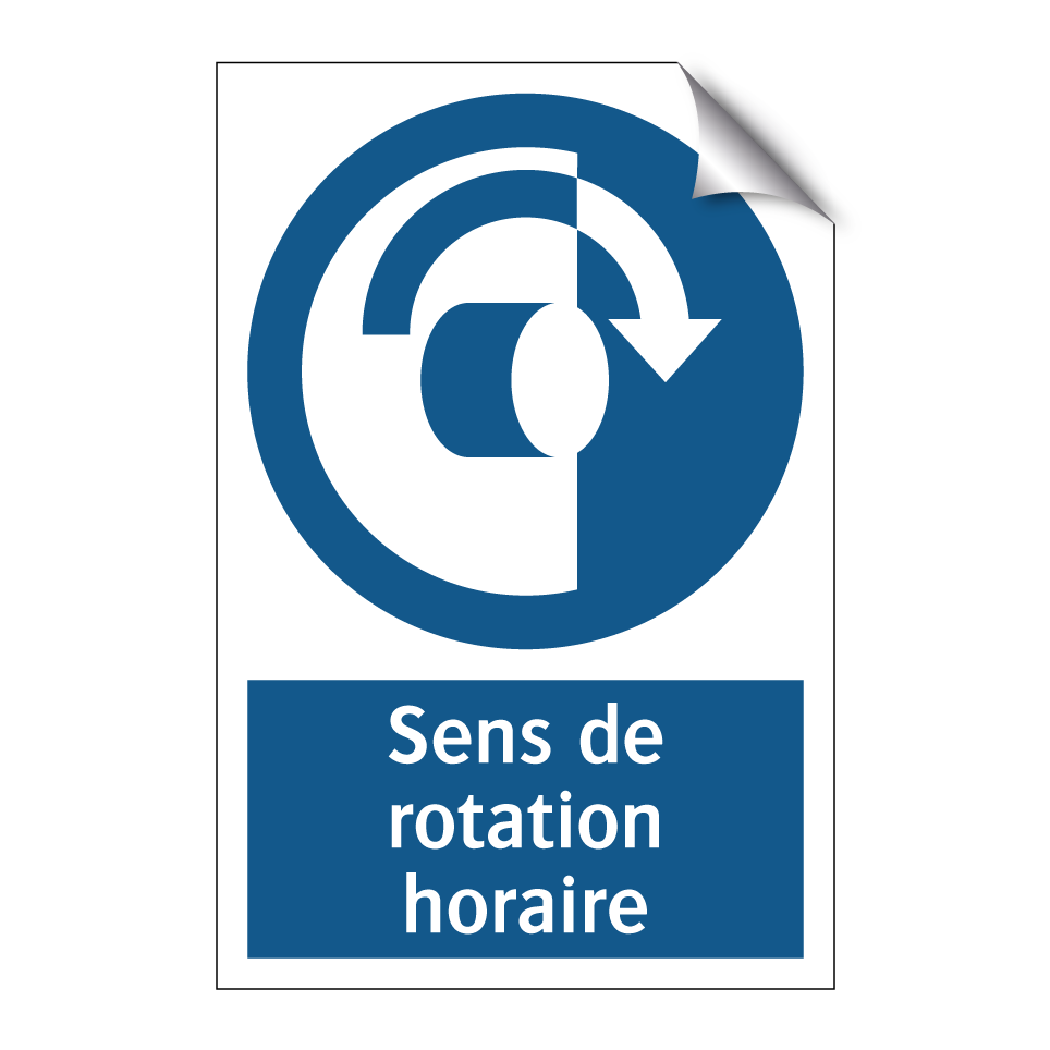 Sens de rotation horaire