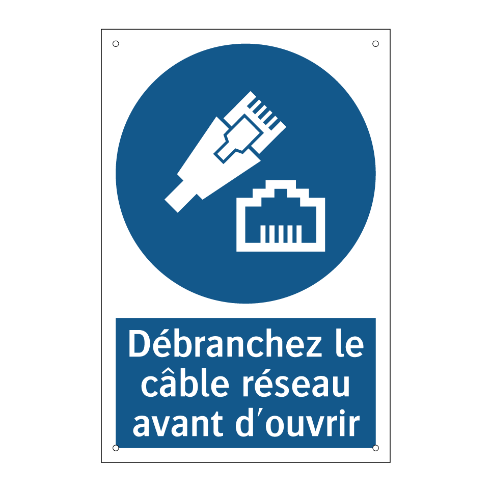 Débranchez le câble réseau avant d'ouvrir