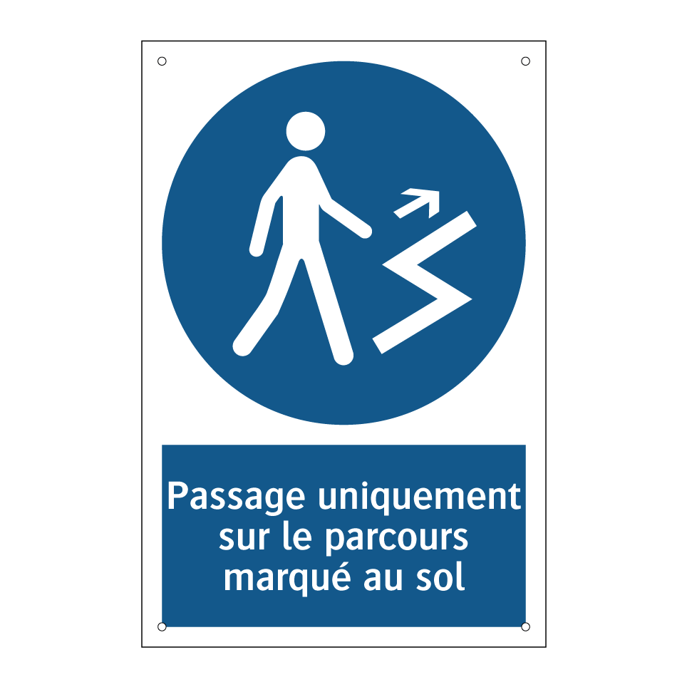 Passage uniquement sur le parcours marqué au sol