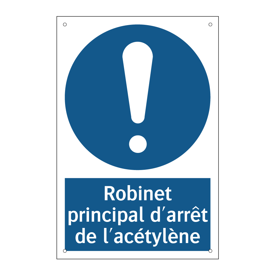 Robinet principal d'arrêt de l'acétylène
