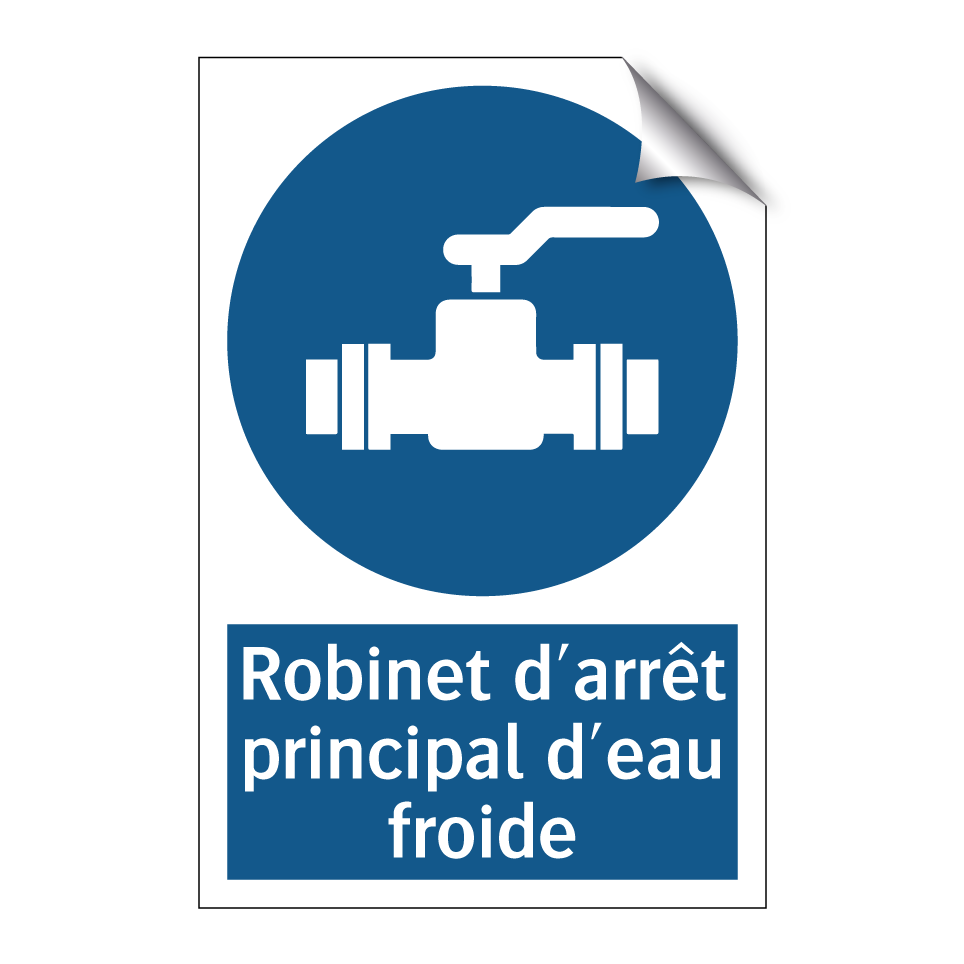 Robinet d'arrêt principal d'eau froide