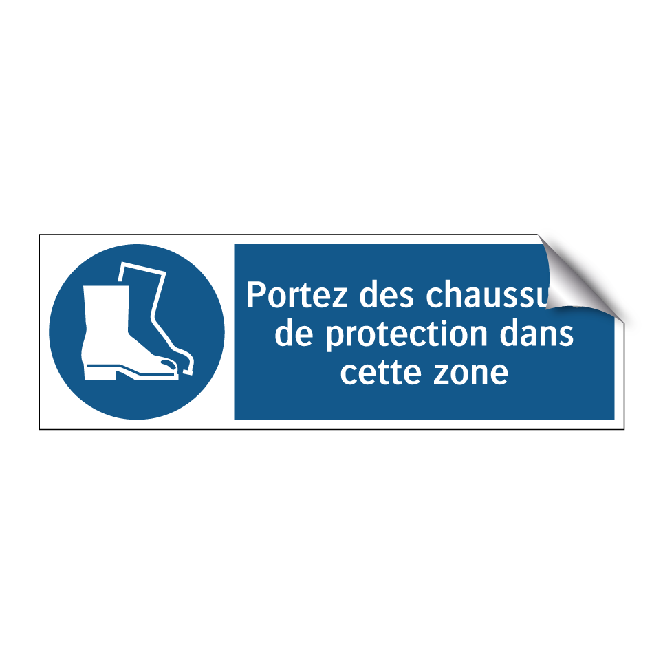 Portez des chaussures de protection dans cette zone