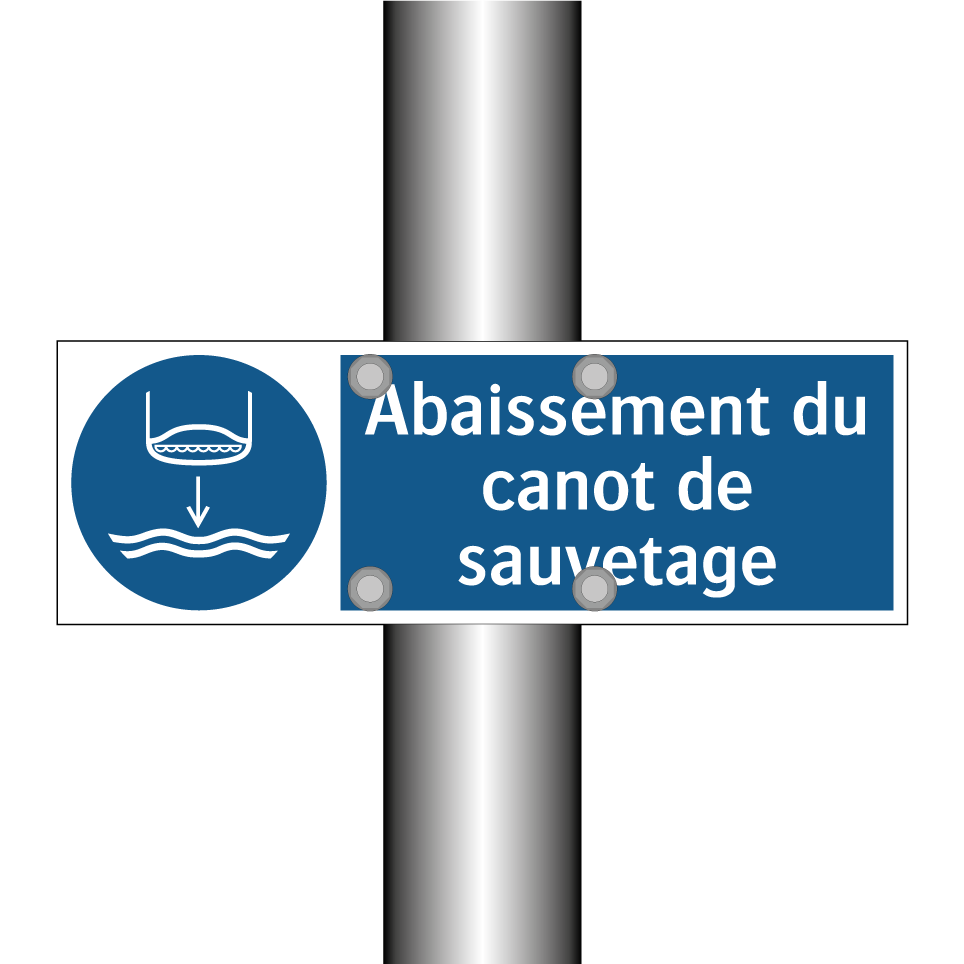 Abaissement du canot de sauvetage