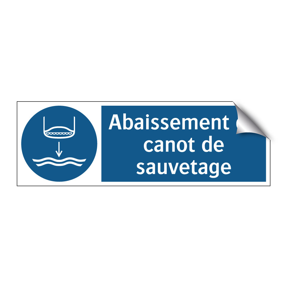 Abaissement du canot de sauvetage