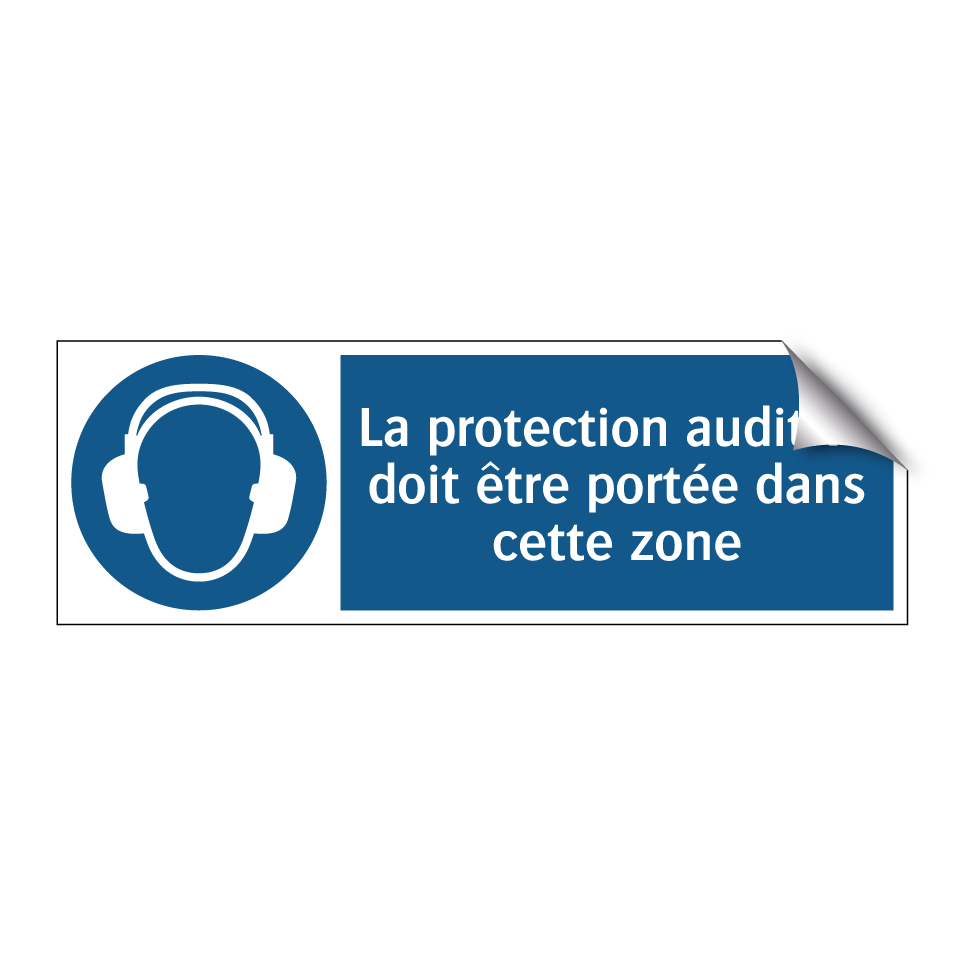 La protection auditive doit être portée dans cette zone