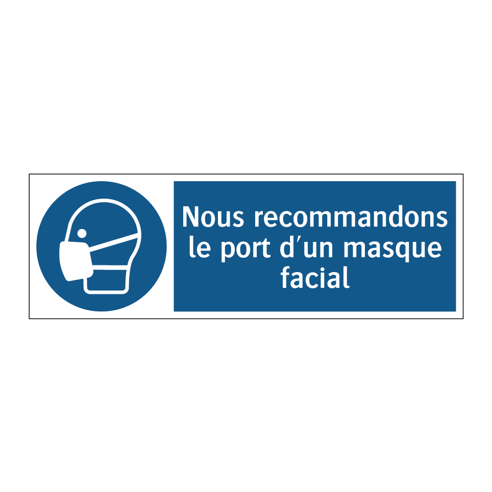 Nous recommandons le port d'un masque facial
