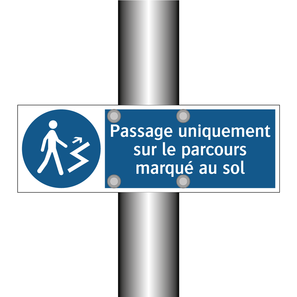 Passage uniquement sur le parcours marqué au sol