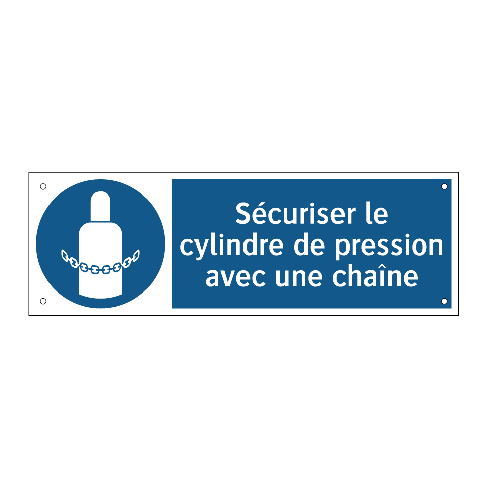Sécuriser le cylindre de pression avec une chaîne
