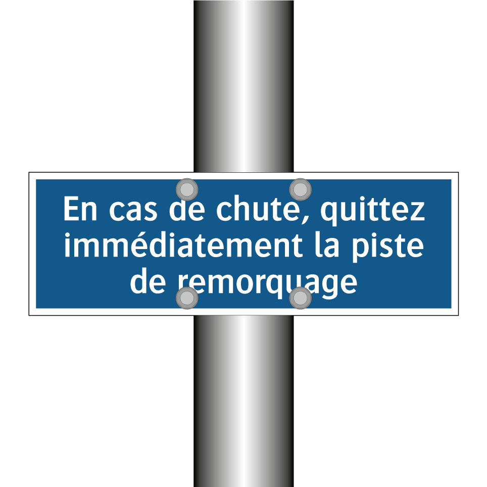 En cas de chute, quittez immédiatement la piste de remorquage