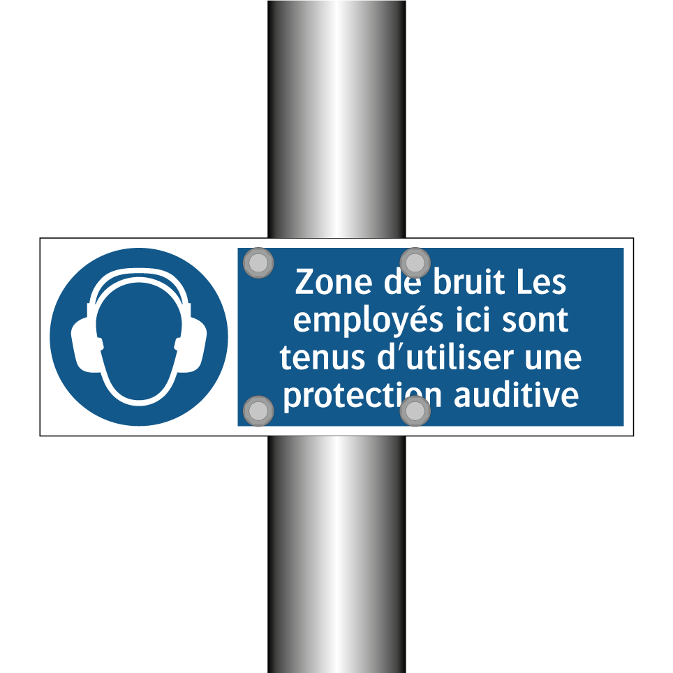 Zone de bruit Les employés ici sont tenus d'utiliser une protection auditive