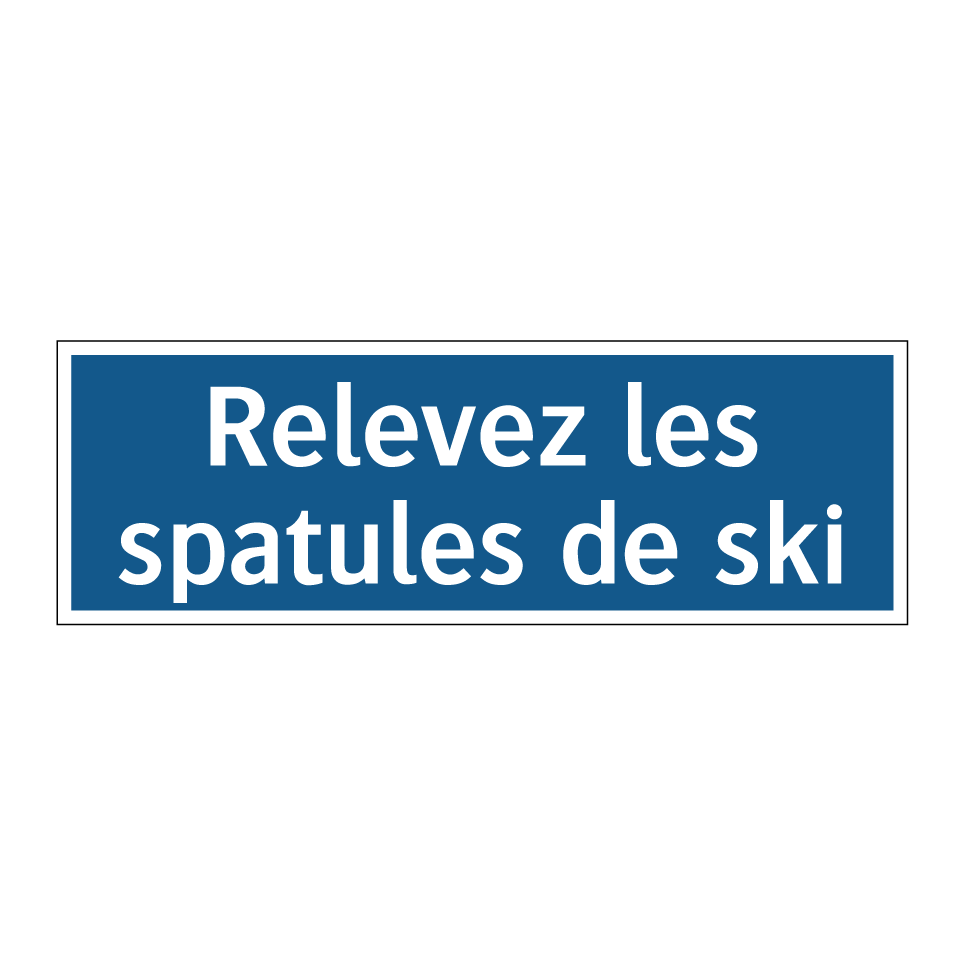Relevez les spatules de ski