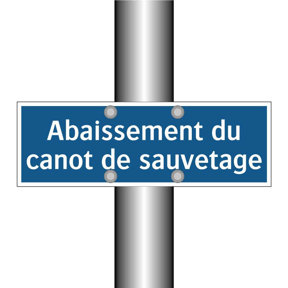 Abaissement du canot de sauvetage