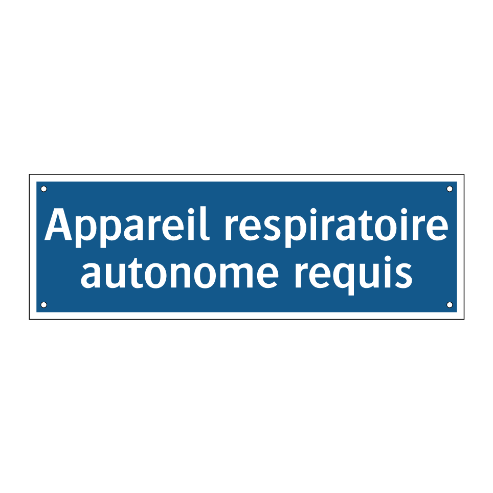 Appareil respiratoire autonome requis