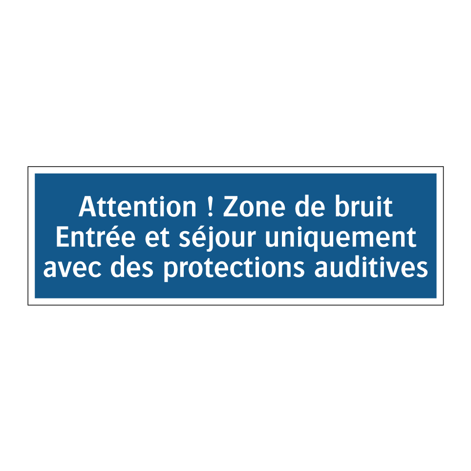 Attention ! Zone de bruit Entrée et séjour uniquement avec des protections auditives