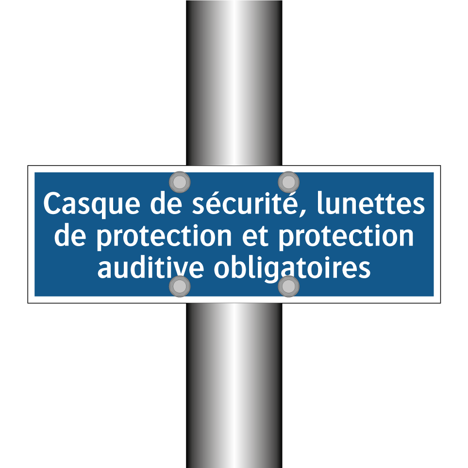 Casque de sécurité, lunettes de protection et protection auditive obligatoires