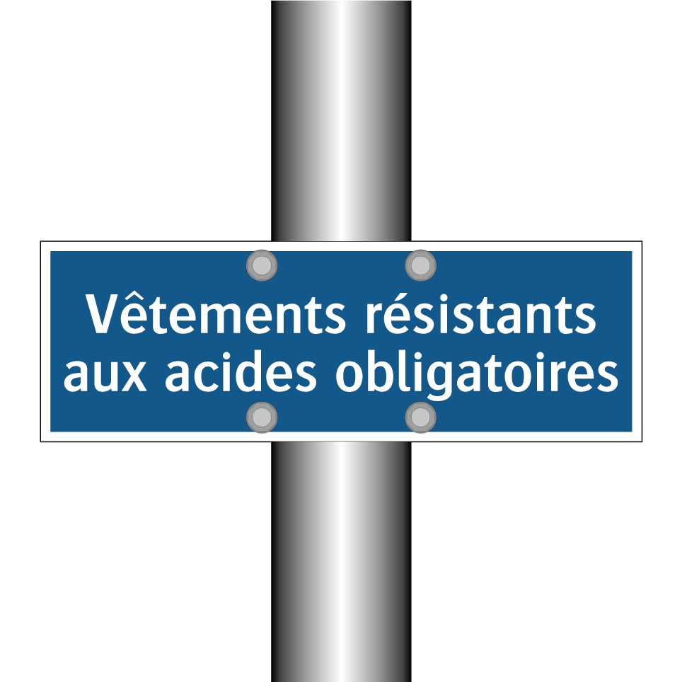 Vêtements résistants aux acides obligatoires