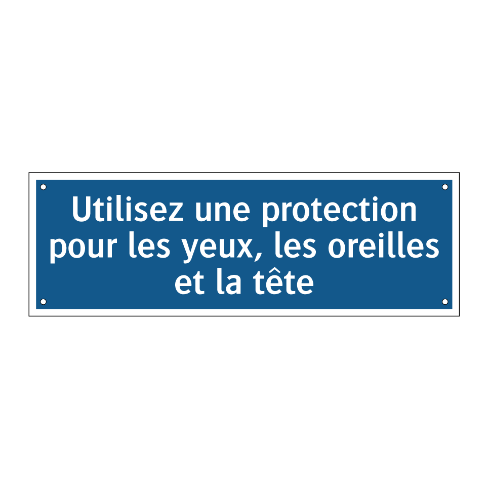 Utilisez une protection pour les yeux, les oreilles et la tête