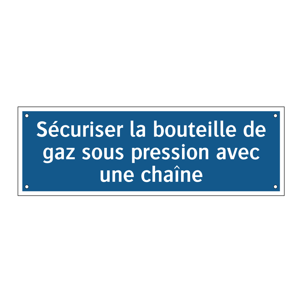 Sécuriser la bouteille de gaz sous pression avec une chaîne