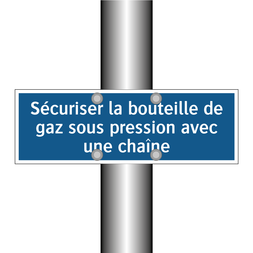 Sécuriser la bouteille de gaz sous pression avec une chaîne