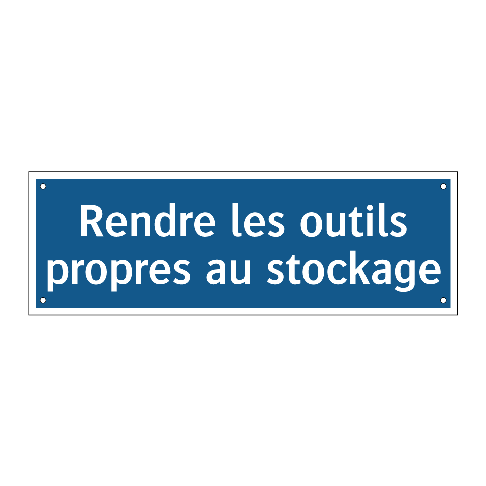 Rendre les outils propres au stockage