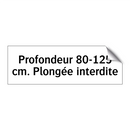 Profondeur 80-125 cm. Plongée interdite