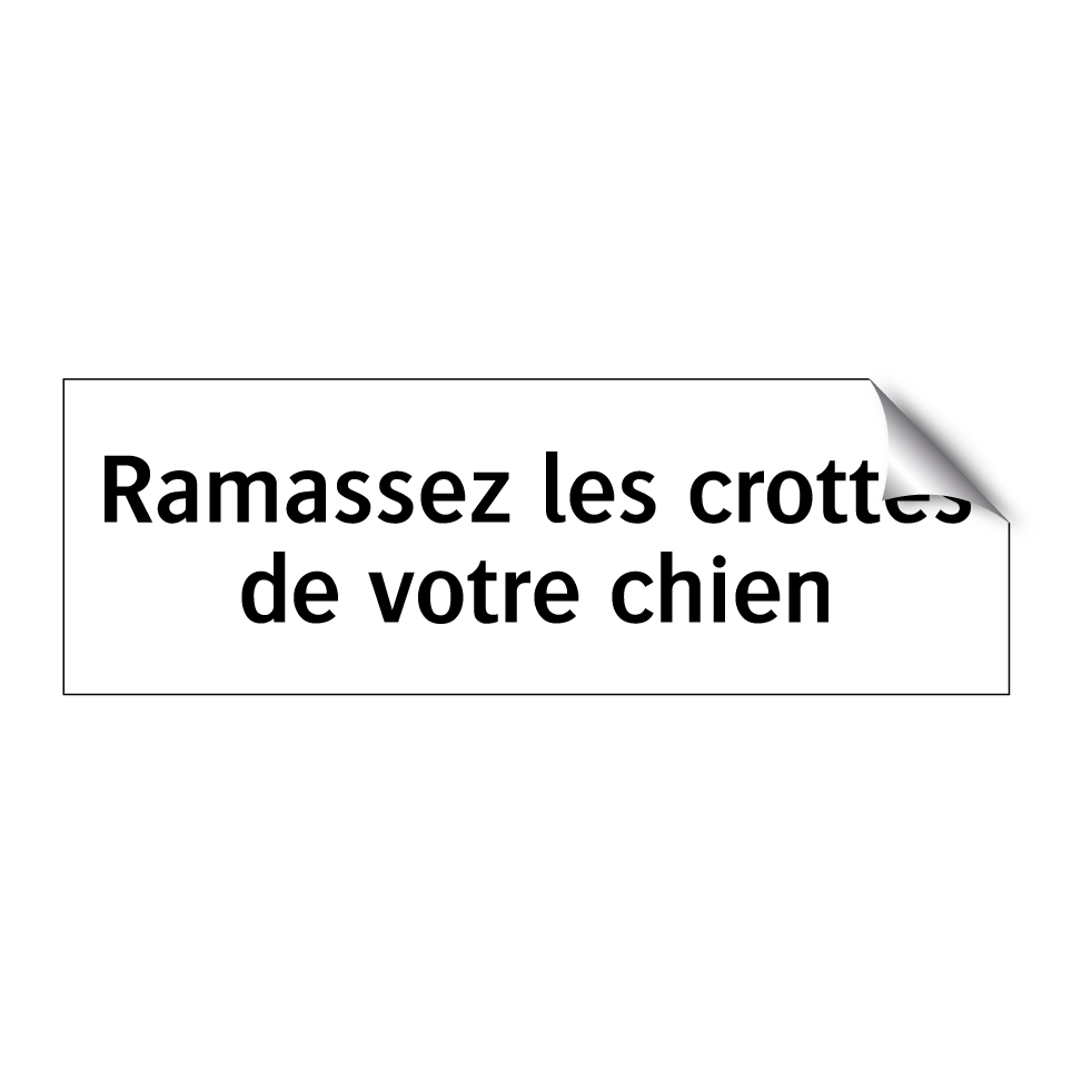 Ramassez les crottes de votre chien