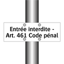 Entrée interdite - Art. 461 Code pénal