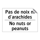 Pas de noix ni d'arachides - No nuts or peanuts