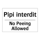 Pipi interdit - No Peeing Allowed