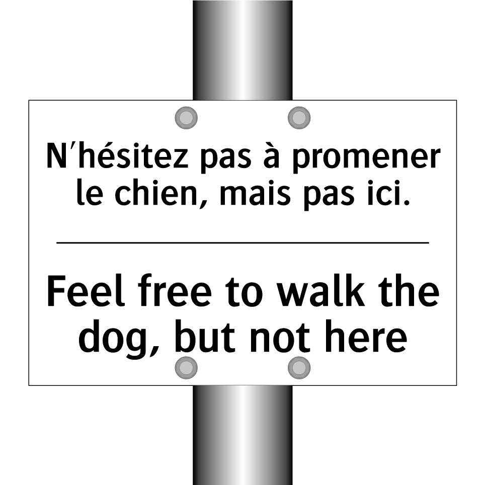 N'hésitez pas à promener le chien, /.../ - Feel free to walk the dog, but /.../