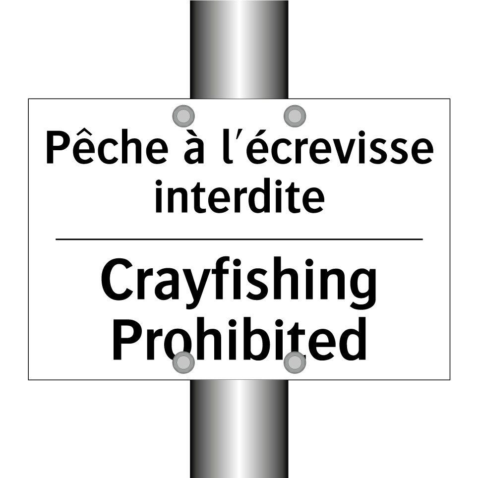 Pêche à l'écrevisse interdite - Crayfishing Prohibited