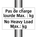 Pas de charge lourde Max. : kg - No Heavy Load Max.: kg