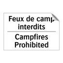 Feux de camp interdits - Campfires Prohibited