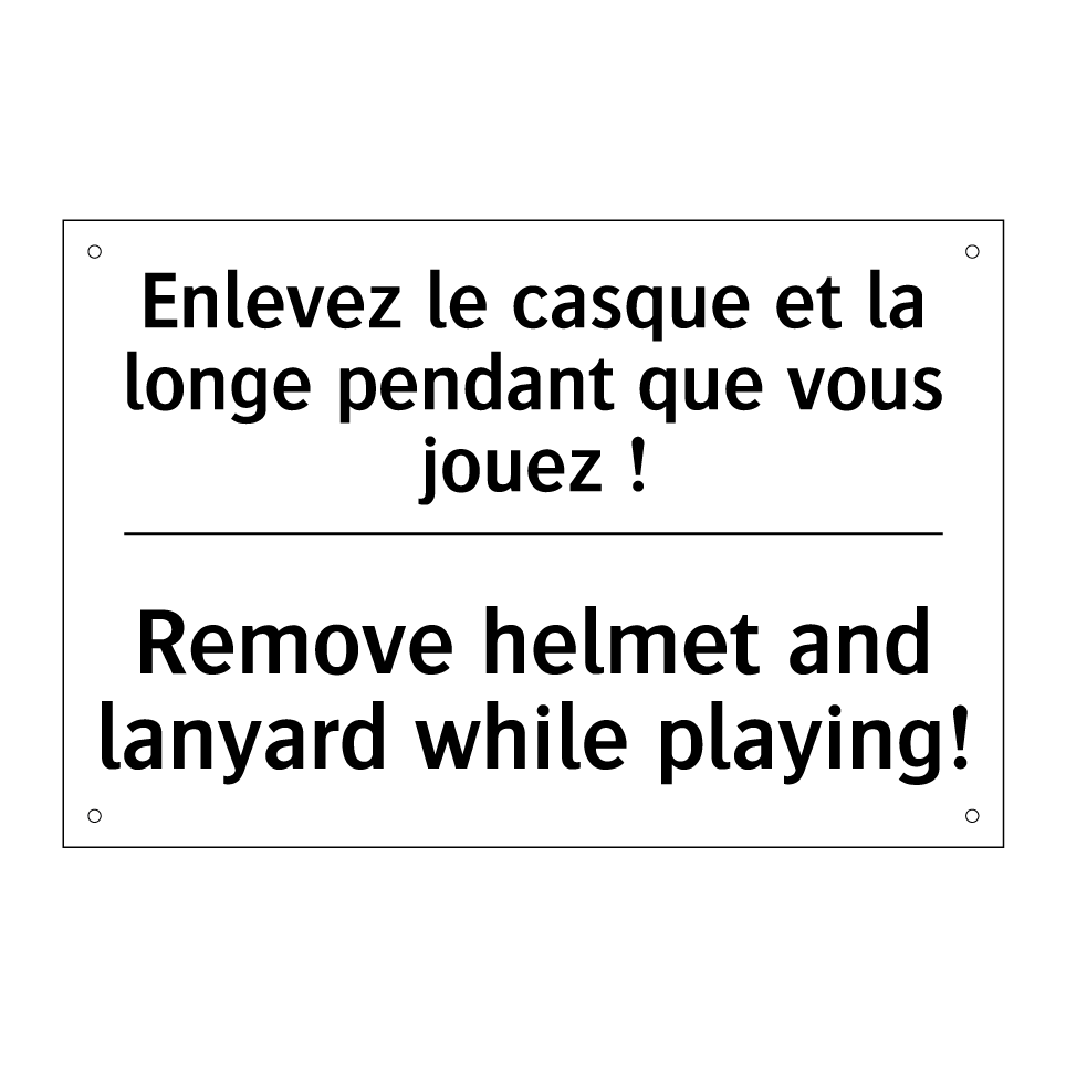 Enlevez le casque et la longe /.../ - Remove helmet and lanyard while /.../