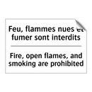 Feu, flammes nues et fumer sont  /.../ - Fire, open flames, and smoking  /.../