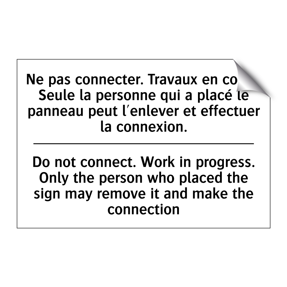 Ne pas connecter. Travaux en cours. /.../ - Do not connect. Work in progress. /.../