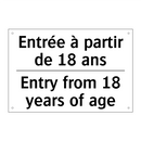 Entrée à partir de 18 ans - Entry from 18 years of age