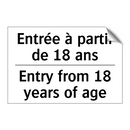 Entrée à partir de 18 ans - Entry from 18 years of age