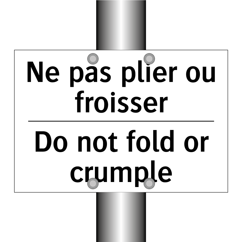 Ne pas plier ou froisser - Do not fold or crumple