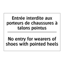 Entrée interdite aux porteurs  /.../ - No entry for wearers of shoes  /.../