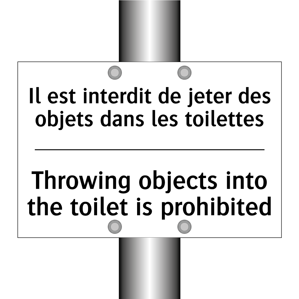 Il est interdit de jeter des objets /.../ - Throwing objects into the toilet /.../