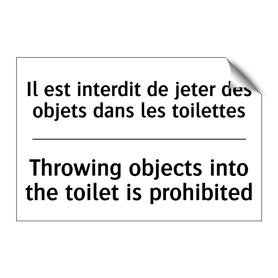 Il est interdit de jeter des objets /.../ - Throwing objects into the toilet /.../