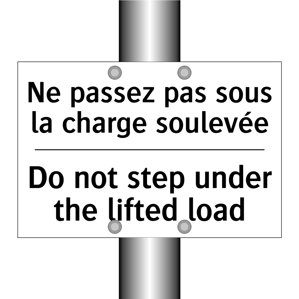 Ne passez pas sous la charge soulevée /.../ - Do not step under the lifted load /.../