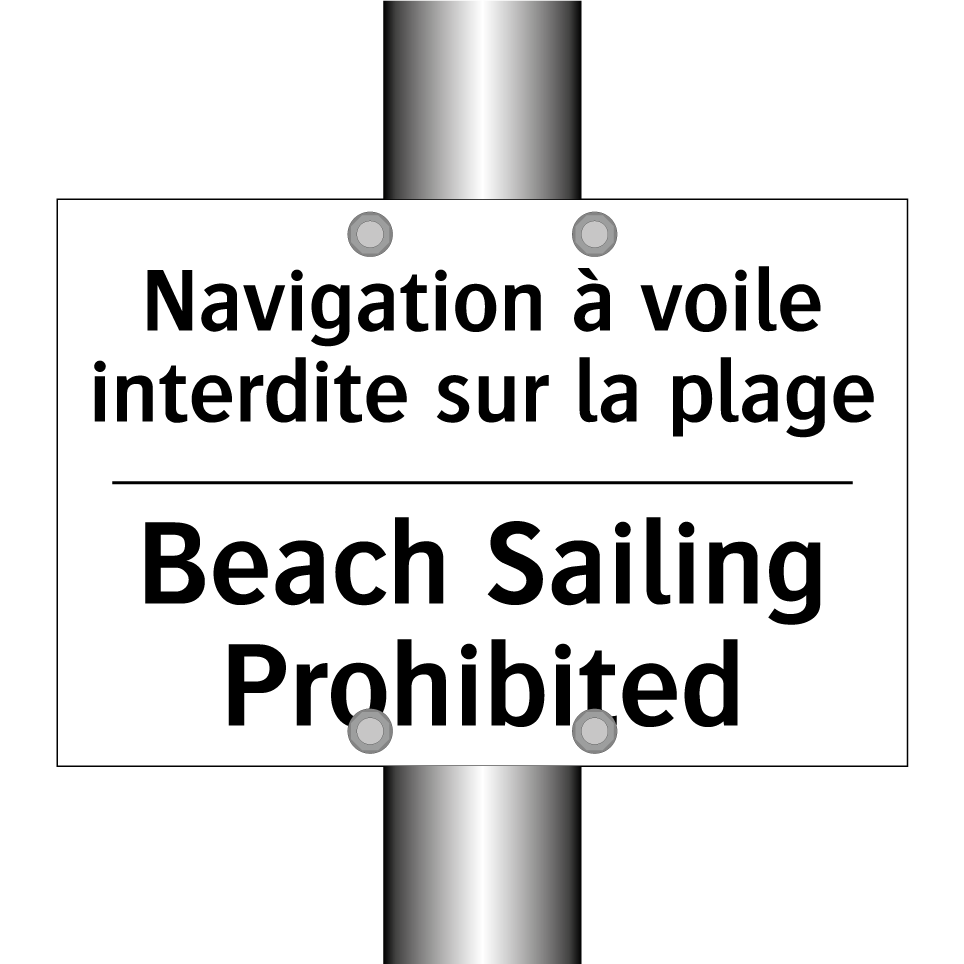 Navigation à voile interdite sur /.../ - Beach Sailing Prohibited