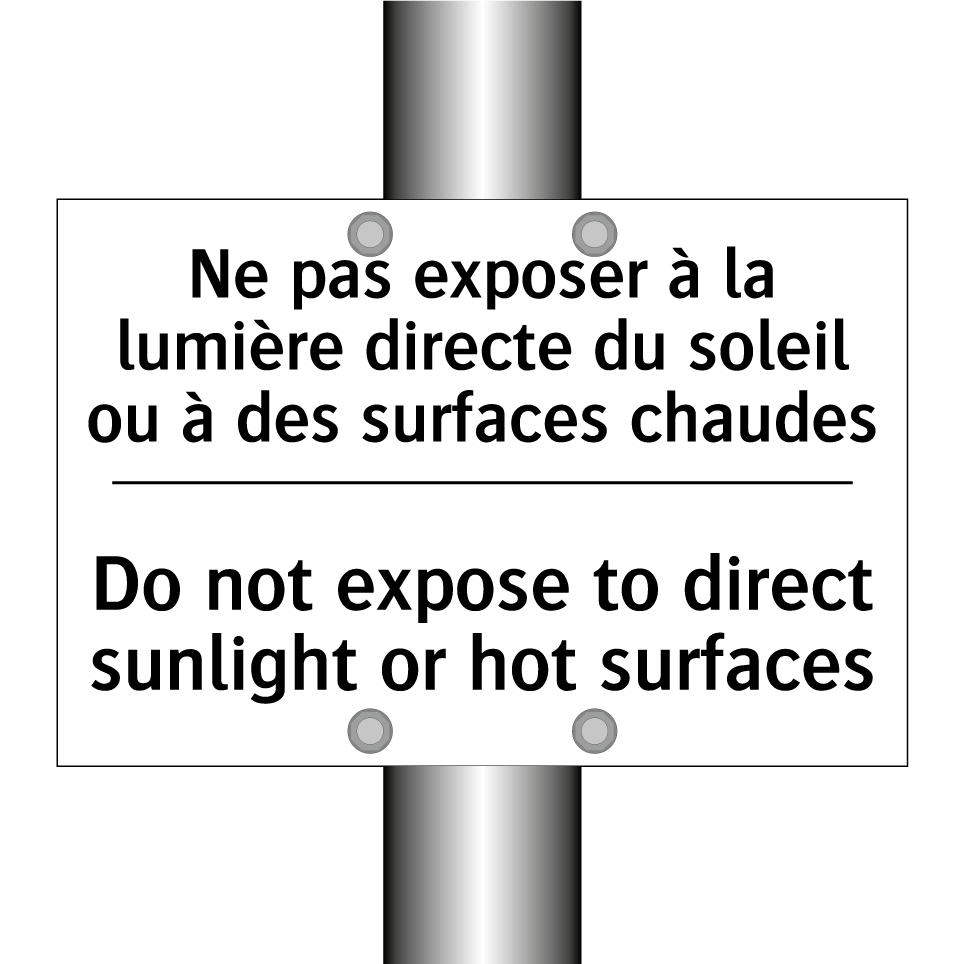 Ne pas exposer à la lumière directe /.../ - Do not expose to direct sunlight /.../