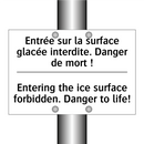 Entrée sur la surface glacée interdite.  /.../ - Entering the ice surface forbidden.  /.../