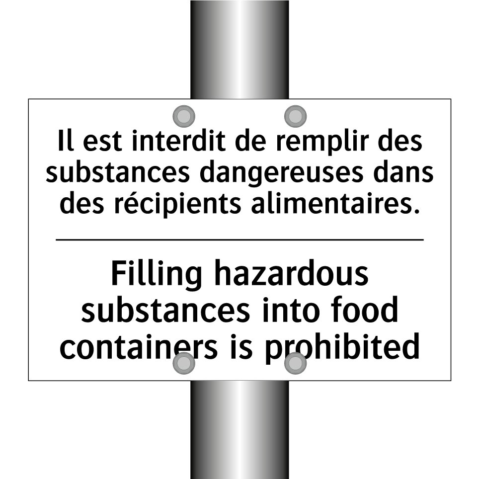 Il est interdit de remplir des /.../ - Filling hazardous substances into /.../