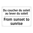 Du coucher du soleil au lever  /.../ - From sunset to sunrise