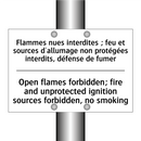 Flammes nues interdites ; feu  /.../ - Open flames forbidden; fire and  /.../
